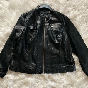 Plus size shiny print jacket